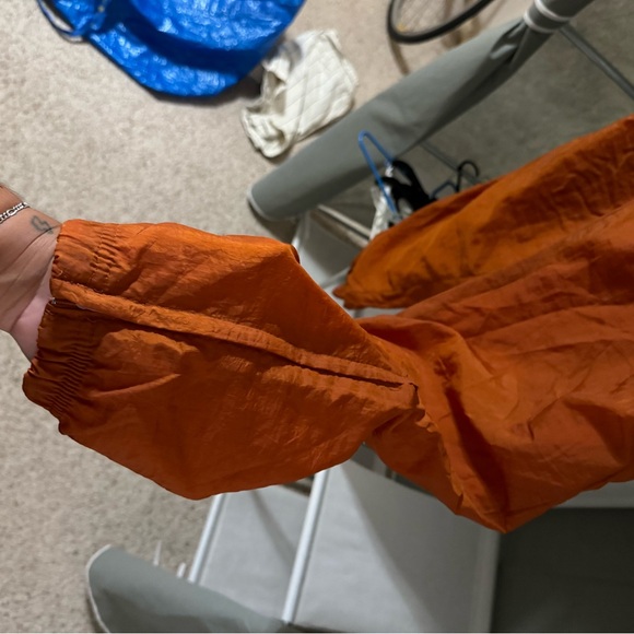 Vintage Reebok Tracksuit Jogger Pants Cotton Lined 1990s Burnt Orange - Picture 7 of 8